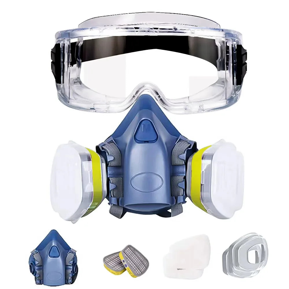Masque à Gaz Demi-Visage Réutilisable — Filtre B1, Protection Vapeurs Organiques