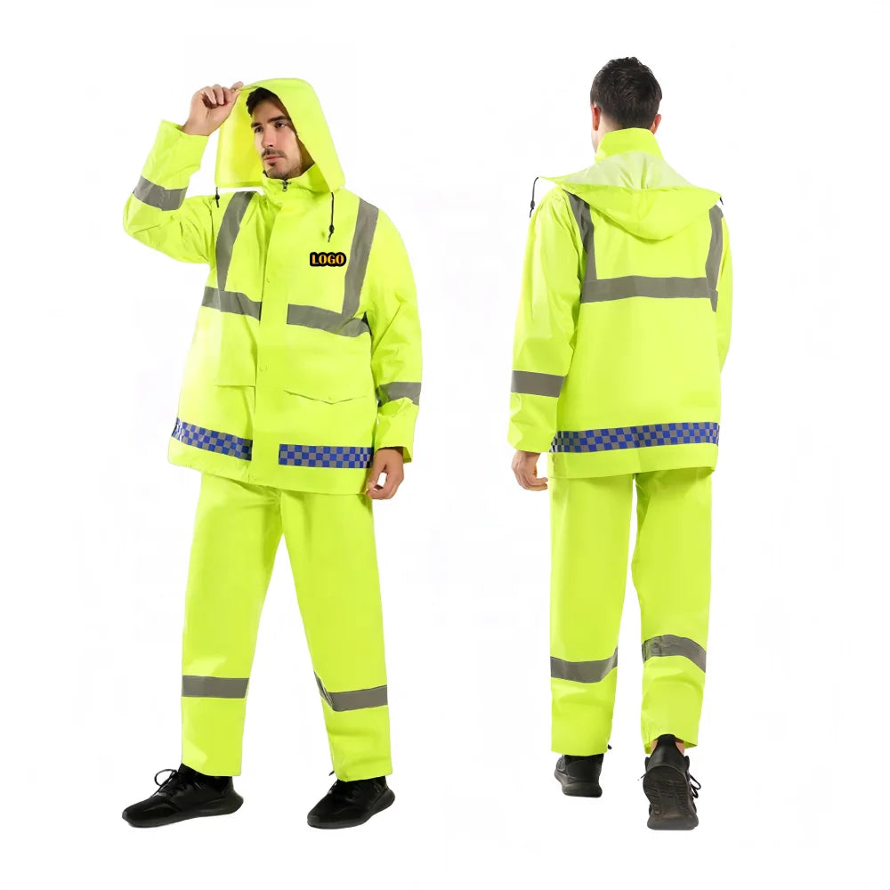 Imperméable Haute Visibilité — Bandes Réfléchissantes