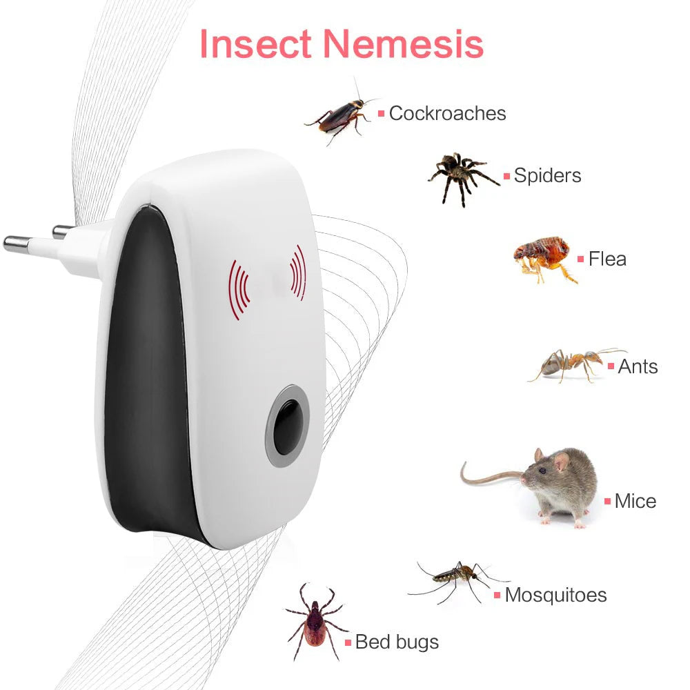 Répulsif Anti-Nuisibles à Ultrasons — Moustiques, Rongeurs & Insectes