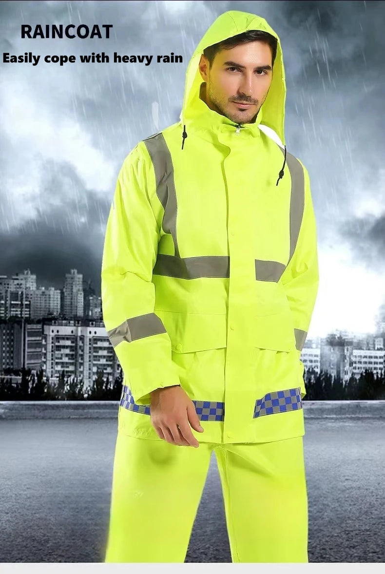 Imperméable Haute Visibilité — Bandes Réfléchissantes