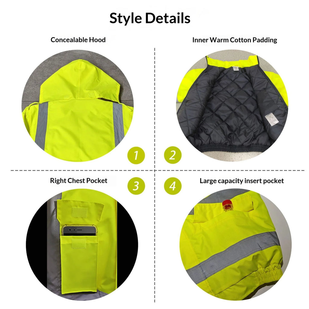 Veste Hiver Imperméable Réfléchissante — Oxford 300D