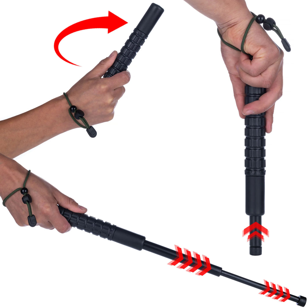 Bâton Télescopique de Sécurité 55,5 cm — Compact & Poignée Ergonomique
