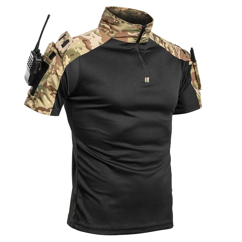 Chemise Tactique Camouflage Zip 1/4 — Respirante & Résistante