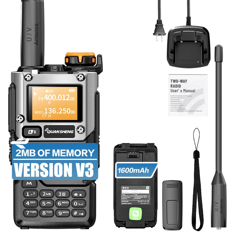 Talkie-Walkie QUANSHENG UV-K5(8) Bibande 5W — Écran & USB-C