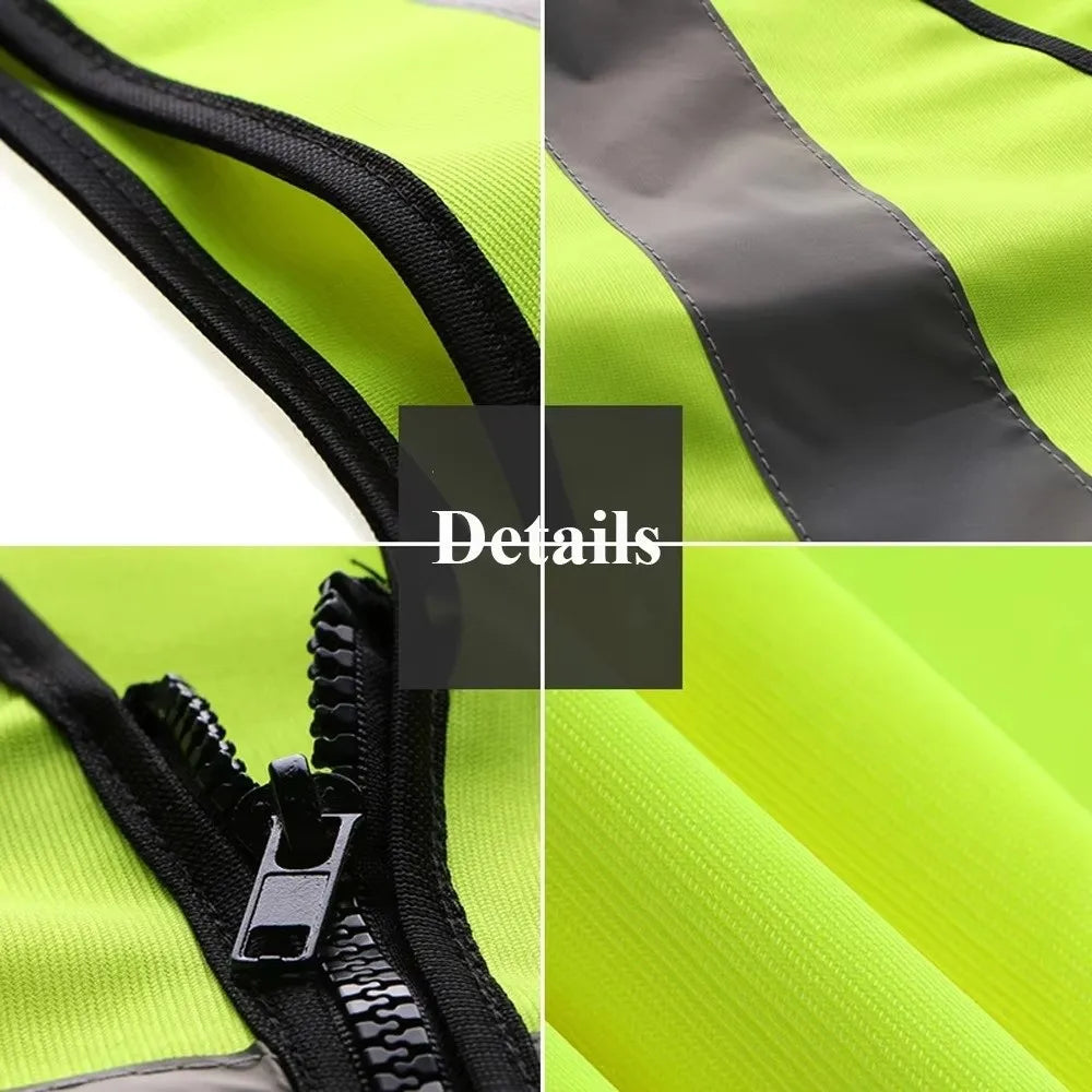 Gilet Haute Visibilité Zippé — Bandes Réfléchissantes