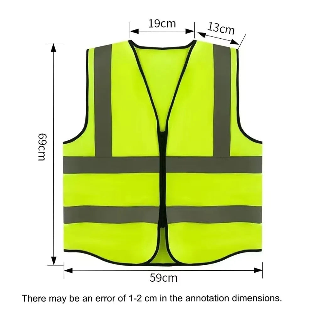 Gilet Haute Visibilité Zippé — Bandes Réfléchissantes