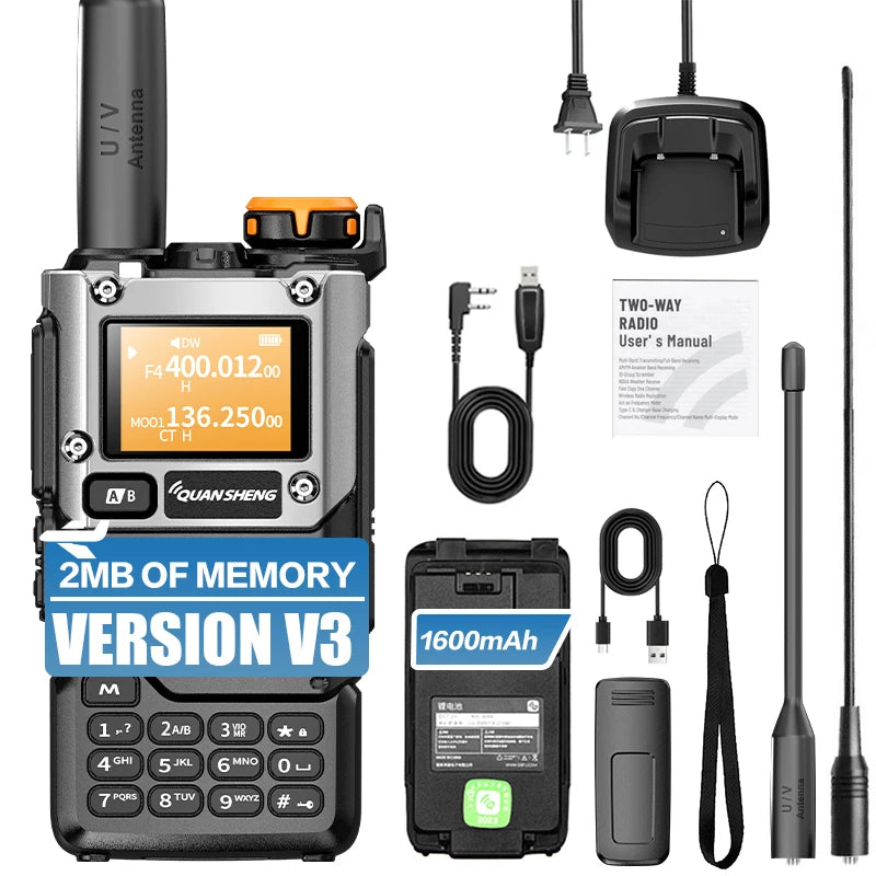 Talkie-Walkie QUANSHENG UV-K5(8) Bibande 5W — Écran & USB-C