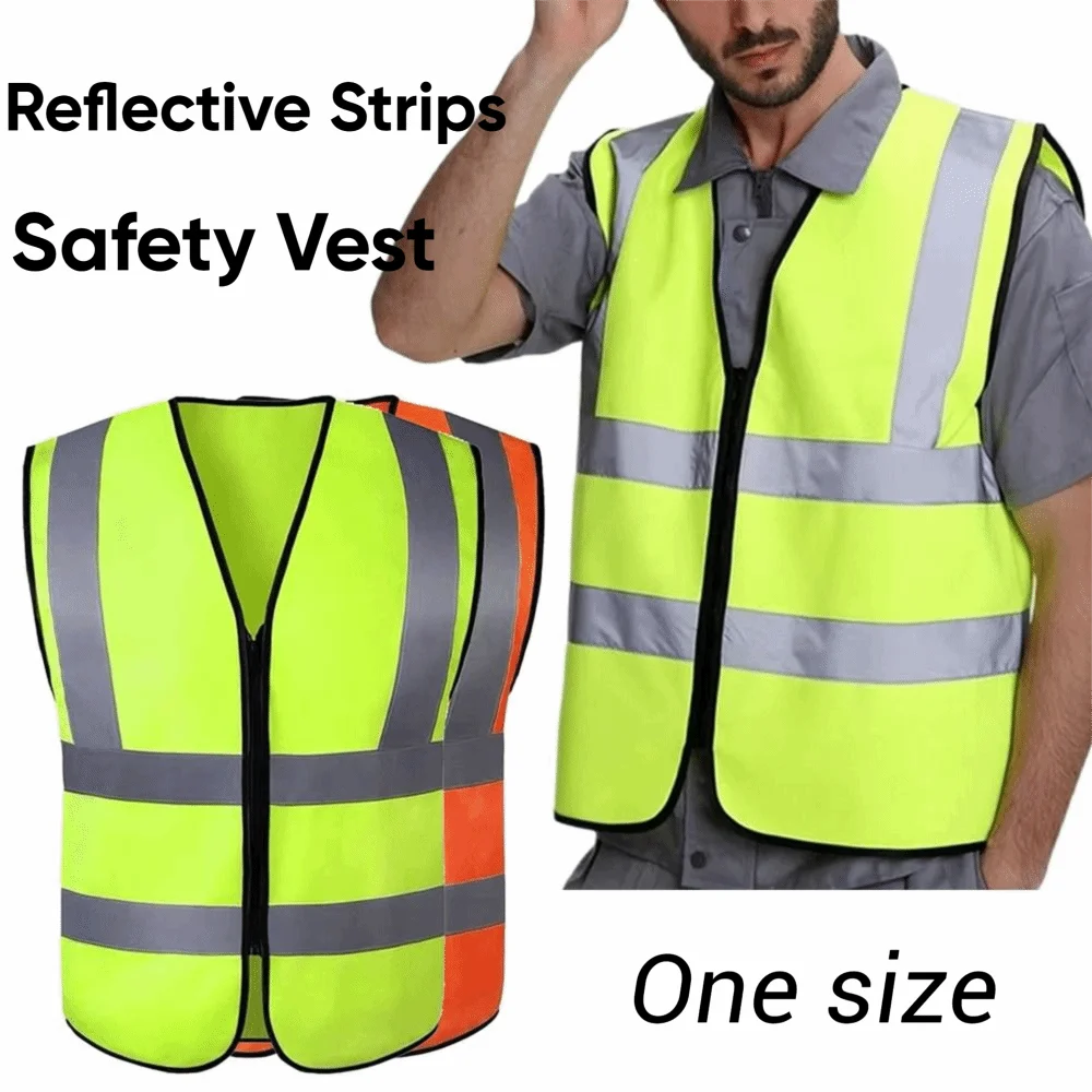 Gilet Haute Visibilité Zippé — Bandes Réfléchissantes