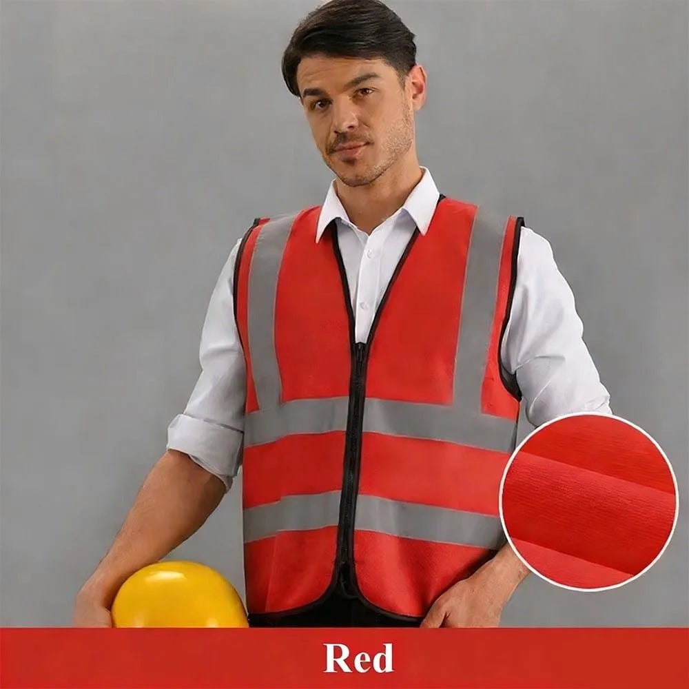Gilet Haute Visibilité Zippé — Bandes Réfléchissantes