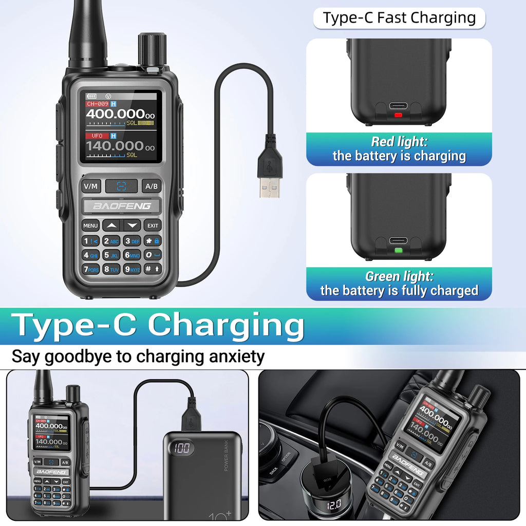 Talkie-Walkie BaoFeng UV-5R Mini Bluetooth — 999 Canaux & Charge USB-C