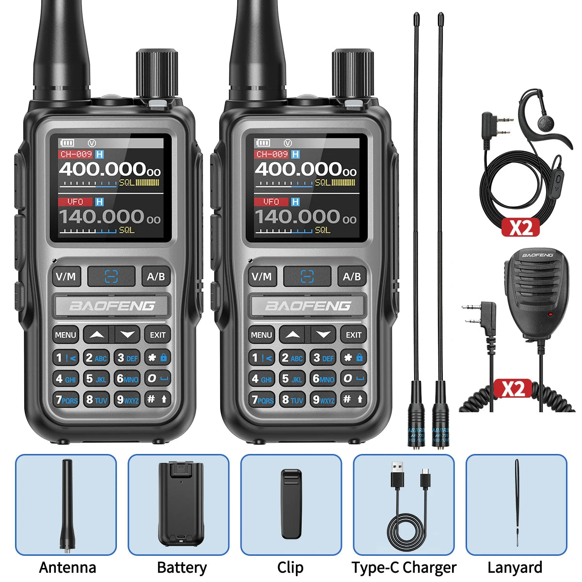 Talkie-Walkie BaoFeng UV-5R Mini Bluetooth — 999 Canaux & Charge USB-C
