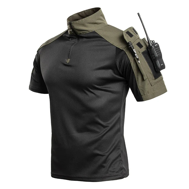 Chemise Tactique Camouflage Zip 1/4 — Respirante & Résistante