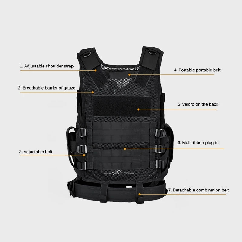 Gilet Tactique SWAT Respirant — Multipoches & Résistant