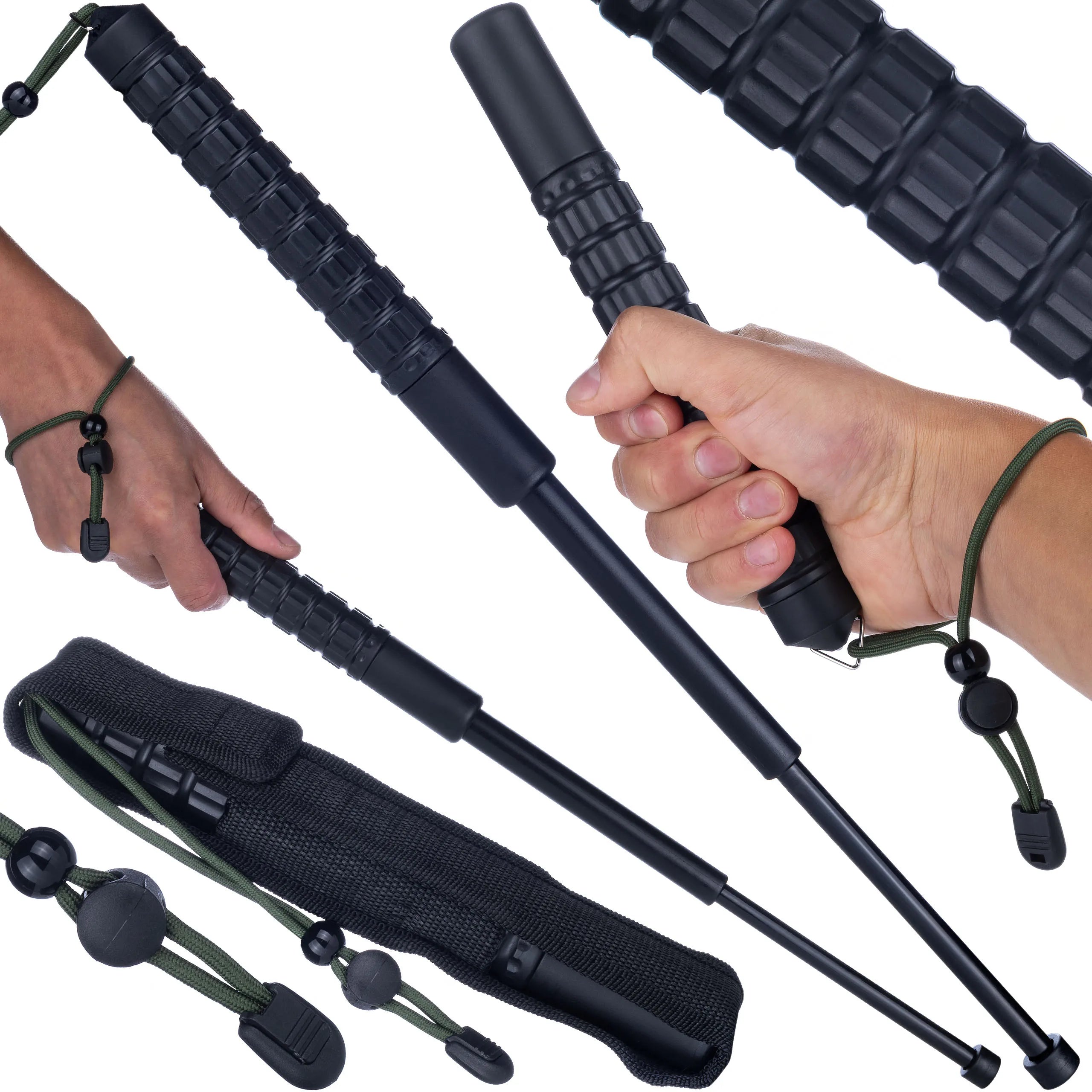 Bâton Télescopique de Sécurité 55,5 cm — Compact & Poignée Ergonomique