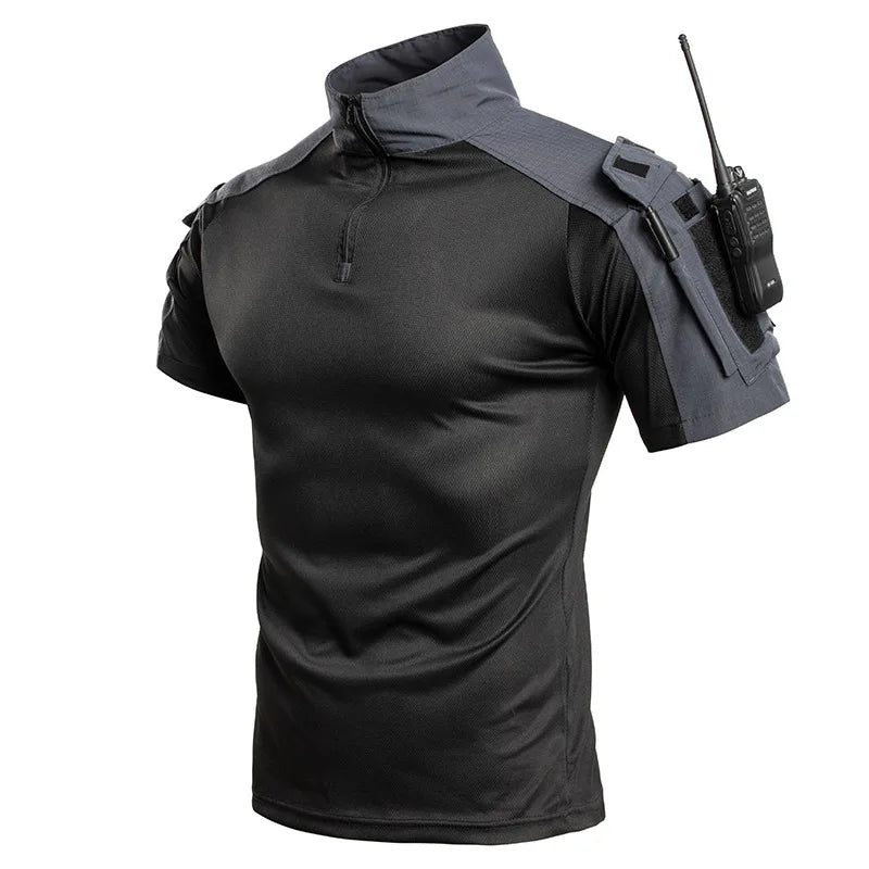 Chemise Tactique Camouflage Zip 1/4 — Respirante & Résistante