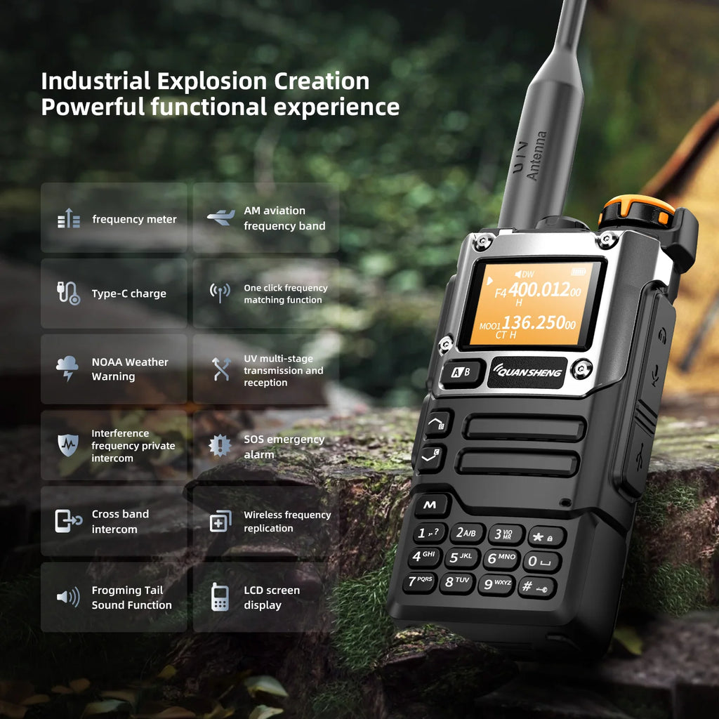 Talkie-Walkie QUANSHENG UV-K5(8) Bibande 5W — Écran & USB-C