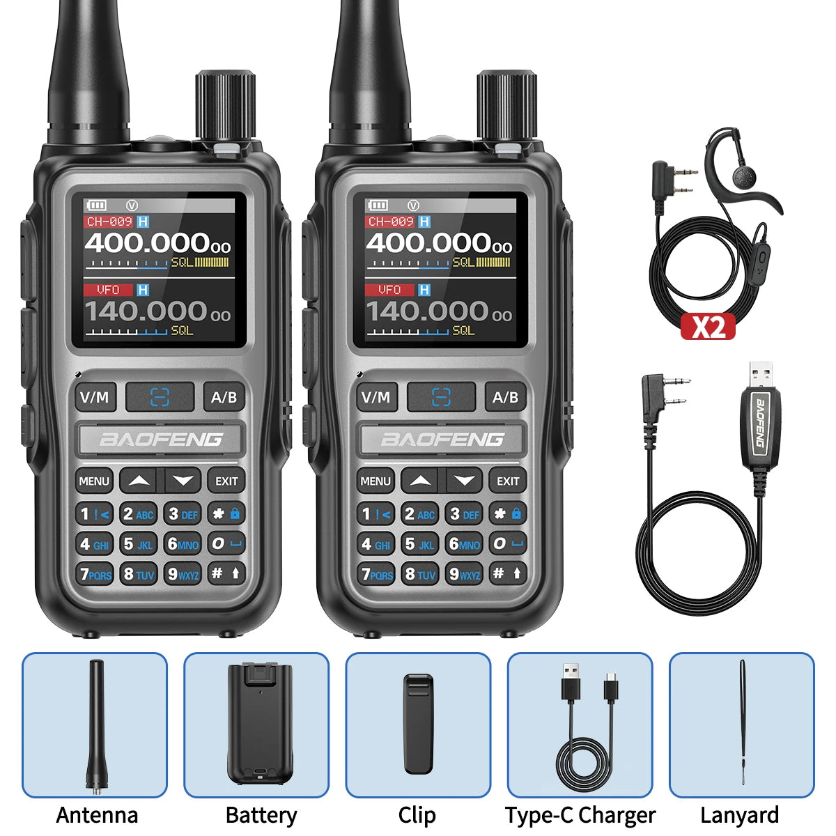 Talkie-Walkie BaoFeng UV-5R Mini Bluetooth — 999 Canaux & Charge USB-C