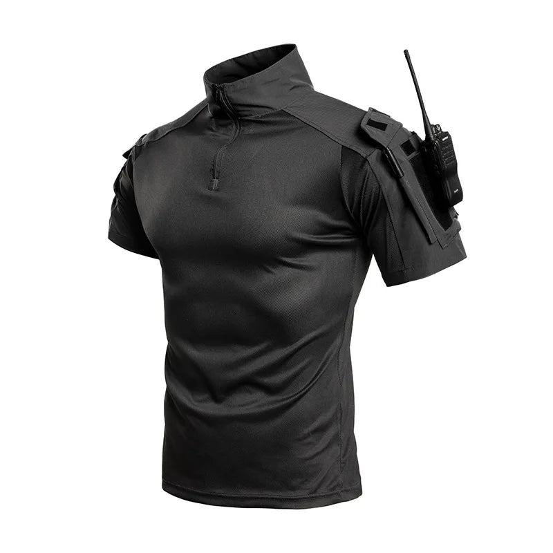 Chemise Tactique Camouflage Zip 1/4 — Respirante & Résistante