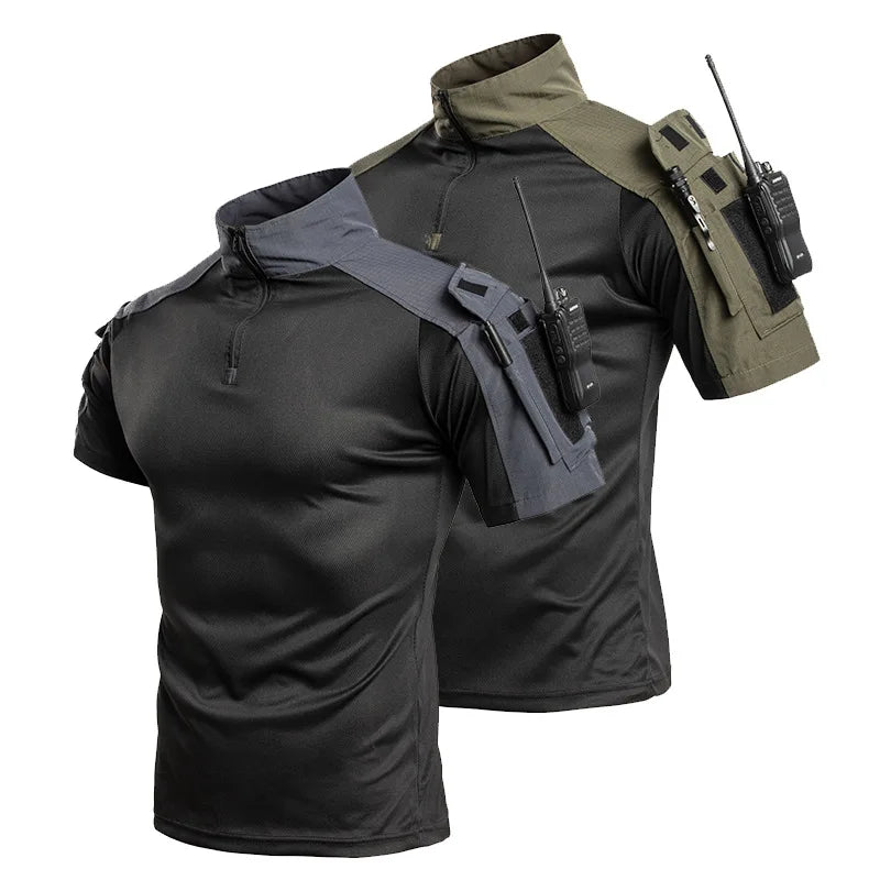 Chemise Tactique Camouflage Zip 1/4 — Respirante & Résistante