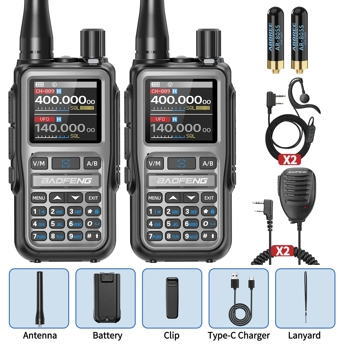 Talkie-Walkie BaoFeng UV-5R Mini Bluetooth — 999 Canaux & Charge USB-C