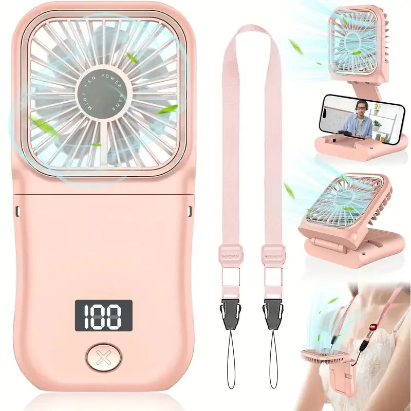 Mini Ventilateur Pliable Ultra-Compact — Rechargeable USB, Silencieux