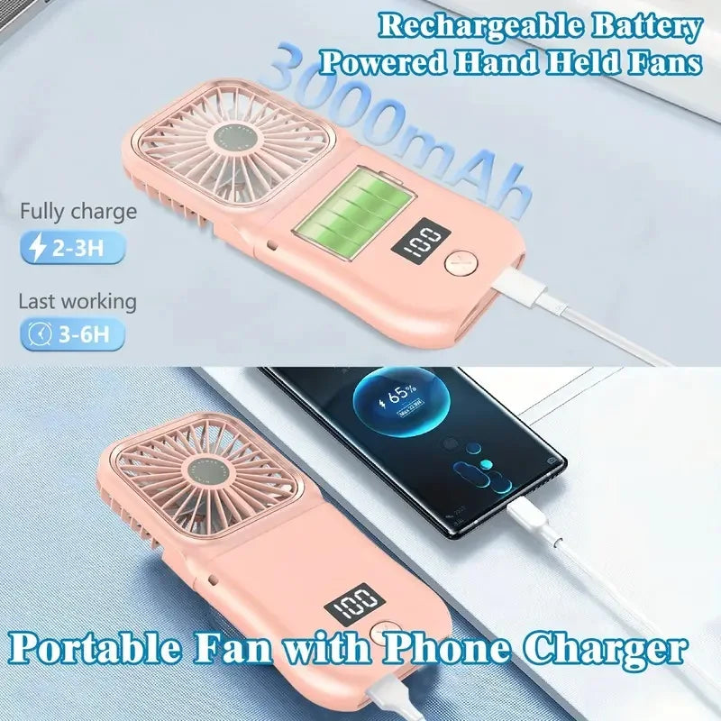 Mini Ventilateur Pliable Ultra-Compact — Rechargeable USB, Silencieux