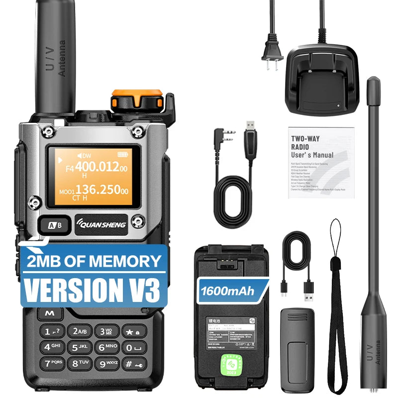 Talkie-Walkie QUANSHENG UV-K5(8) Bibande 5W — Écran & USB-C
