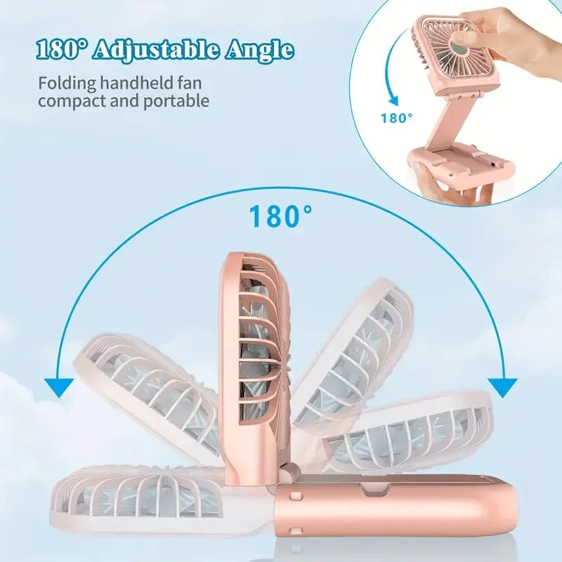 Mini Ventilateur Pliable Ultra-Compact — Rechargeable USB, Silencieux