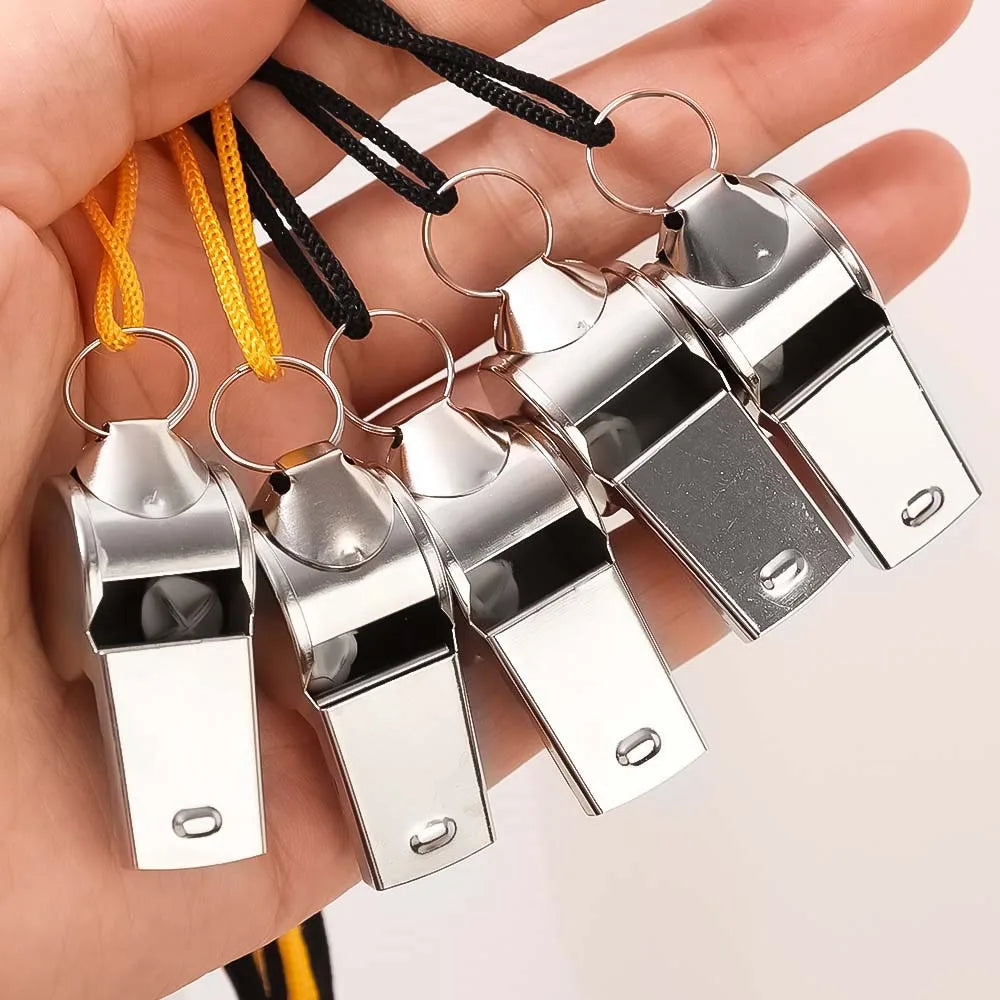 Sifflet de Sécurité Professionnel en Acier Inoxydable — Son Puissant Longue Portée