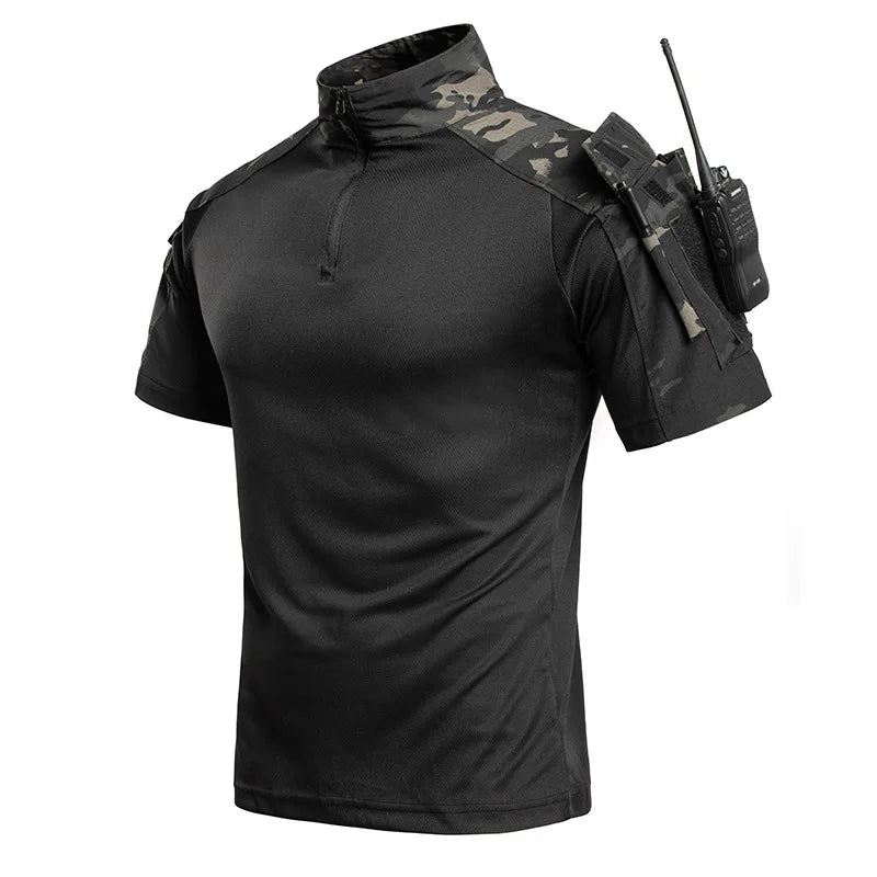 Chemise Tactique Camouflage Zip 1/4 — Respirante & Résistante