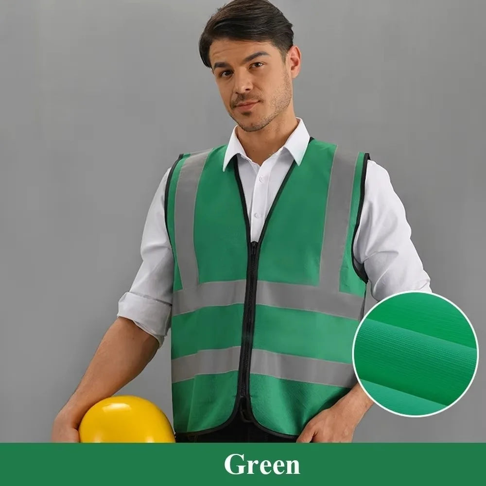 Gilet Haute Visibilité Zippé — Bandes Réfléchissantes