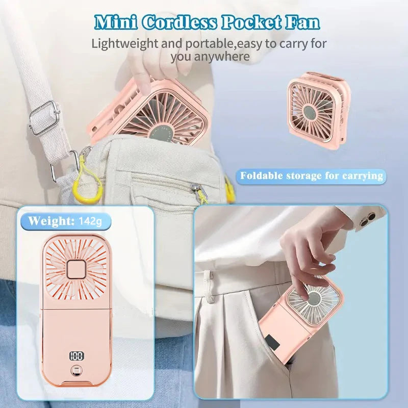 Mini Ventilateur Pliable Ultra-Compact — Rechargeable USB, Silencieux