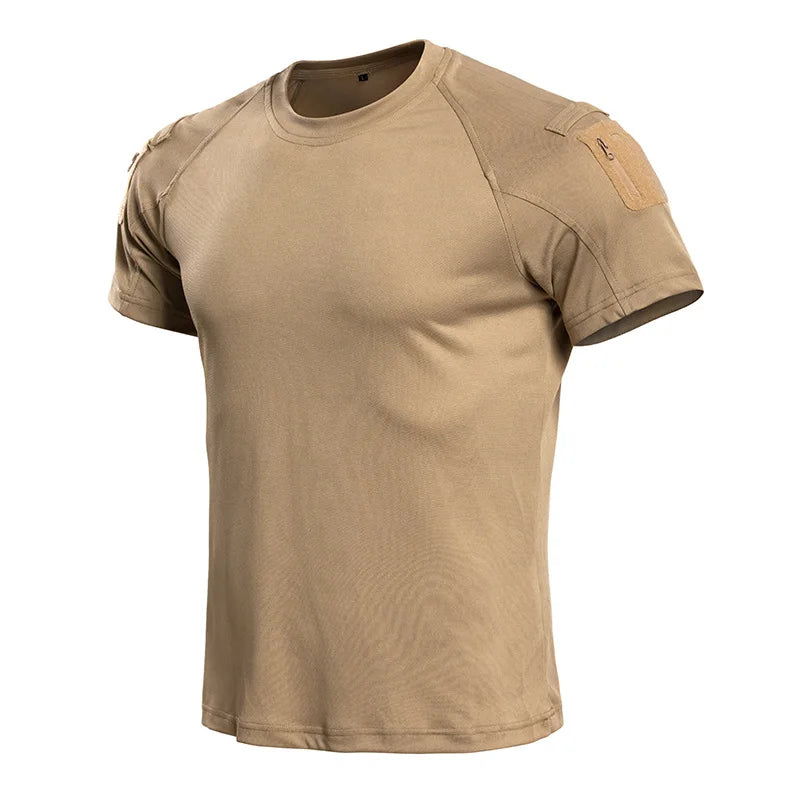 T-shirt Tactique Respirant — Séchage Rapide & Poche Zippée