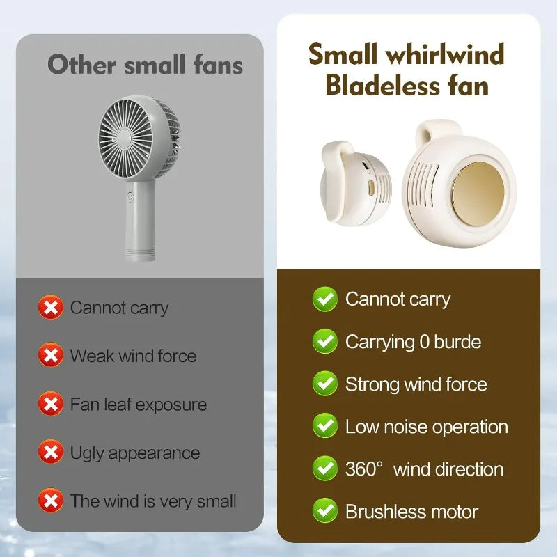 Mini Ventilateur Portable à Clip — Rechargeable USB-C, 5h d'Autonomie
