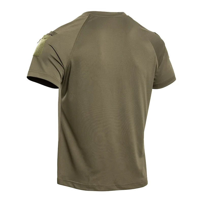 T-shirt Tactique Respirant — Séchage Rapide & Poche Zippée