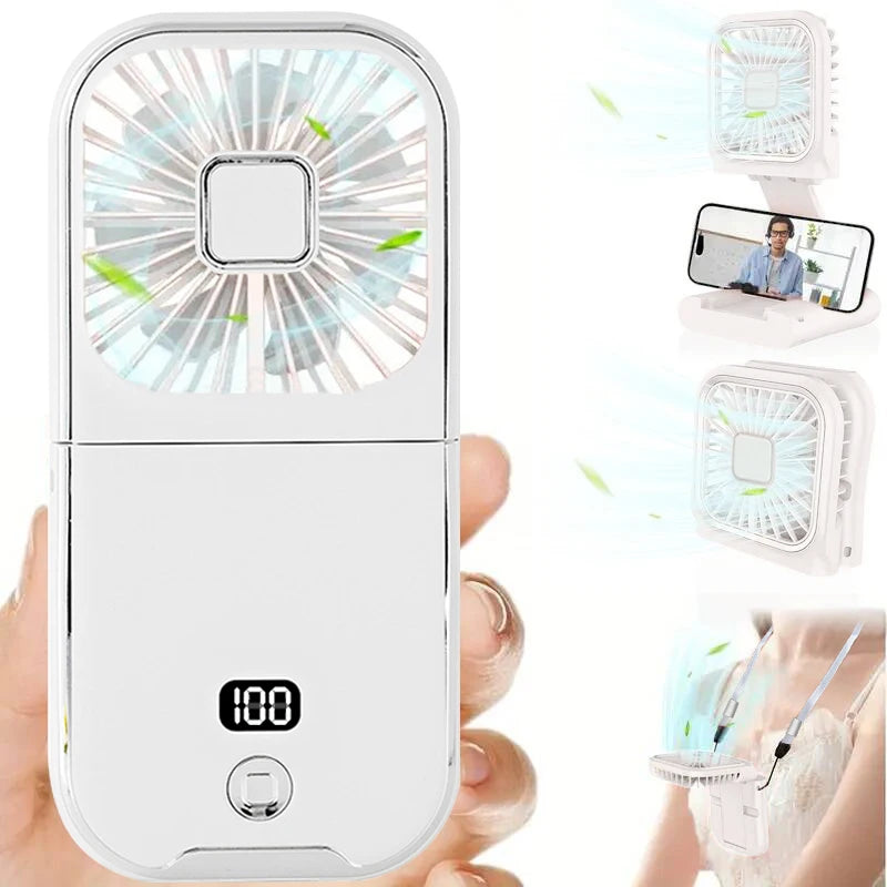 Mini Ventilateur Pliable Ultra-Compact — Rechargeable USB, Silencieux